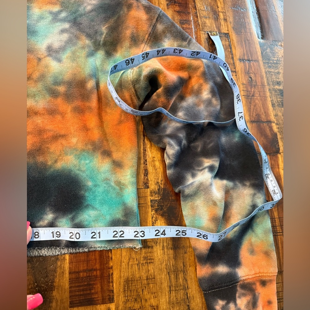 Iron & Ink tie dye women's cropped sweatshirt sz M orange/teal/blue - Picture 5 of 5